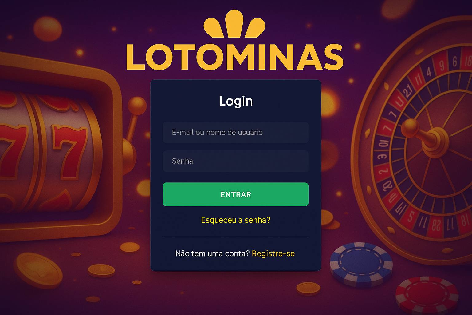 Login no Cassino LOTOMINAS