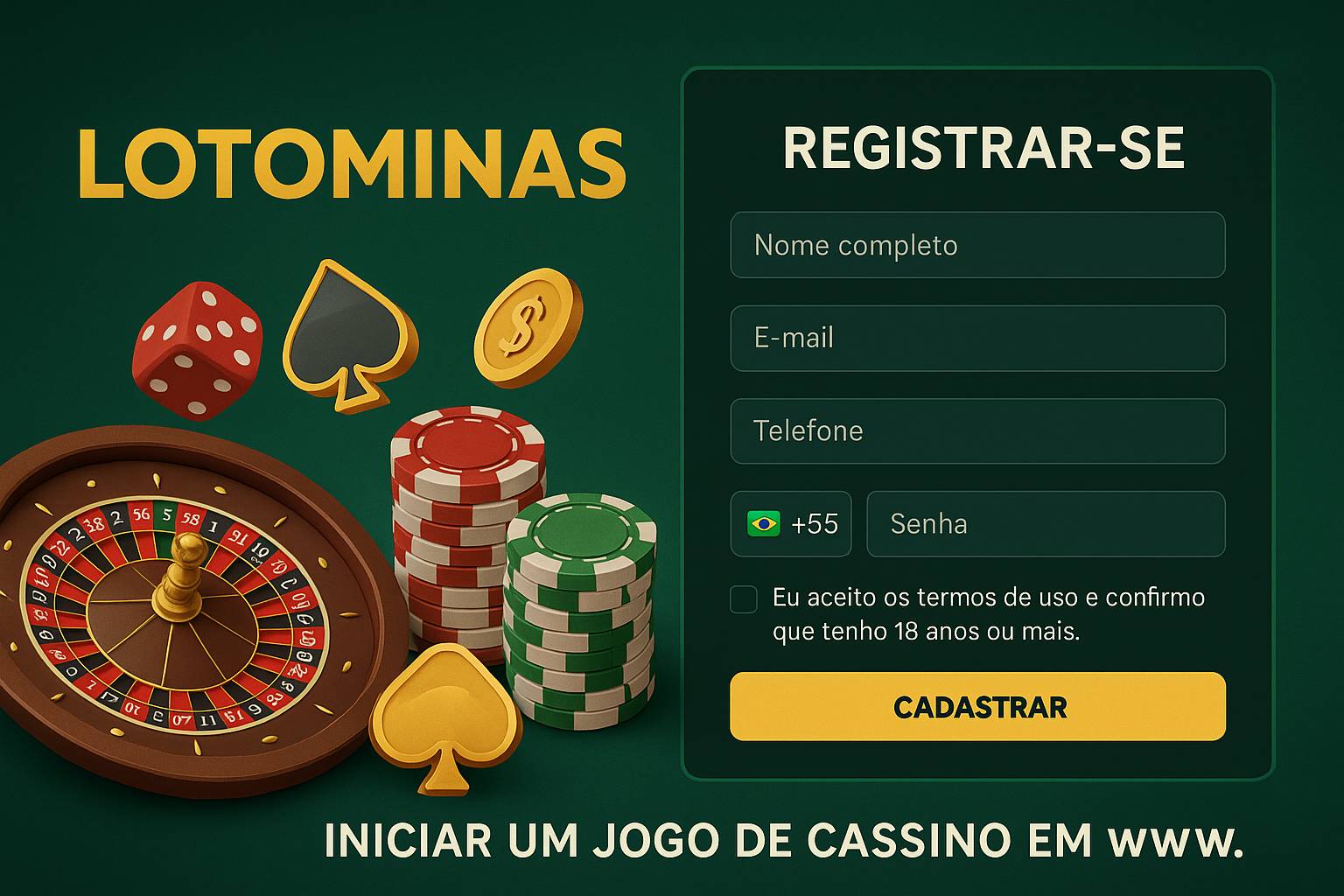 Não Perca tempo, o rRgistro na site LOTOMINAS
